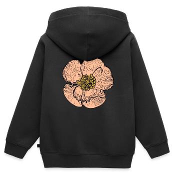 Fleur Pastel Fleurs Fleurs Pastel - Sweat Premium à capuche zippé enfant bio - noir - Dos - AI Model Kid Male (0cm)