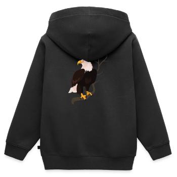 Weißkopfseeadler Vogel Falke Habicht Bussard Natur - Kinder Premium Organic Zip Hoodie - Schwarz - Hinten - AI Model Kid Male (0cm)