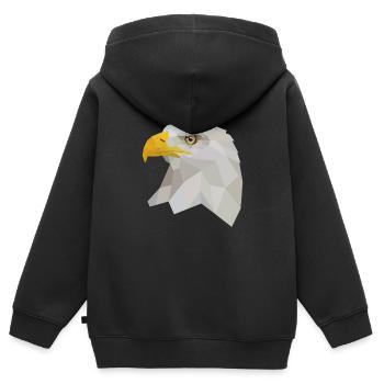 Weißkopfseeadler - Kinder Premium Organic Zip Hoodie - Schwarz - Hinten - AI Model Kid Male (0cm)