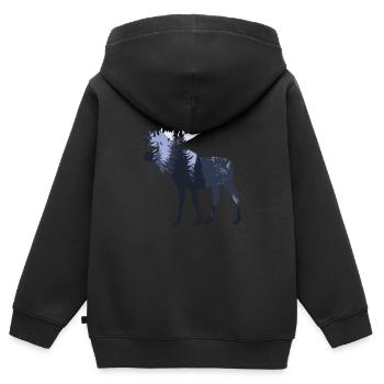 Élan - Sweat Premium à capuche zippé enfant bio - noir - Dos - AI Model Kid Male (0cm)