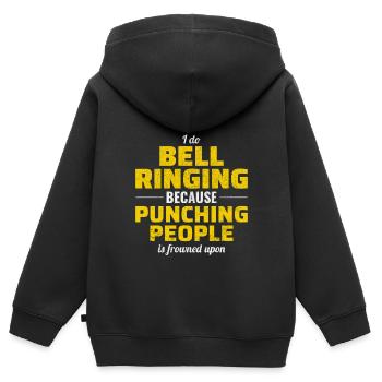 Glockenläuten Klingeln Sammler Campanologe Lustig - Kinder Premium Organic Zip Hoodie - Schwarz - Hinten - AI Model Kid Male (0cm)