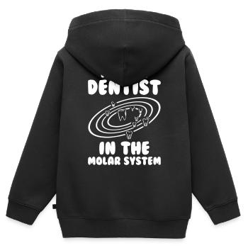 The Best Dentist in the Molar System - Kids Premium Organic Zip-up Hoodie - black - Back - AI Model Kid Male (0cm)