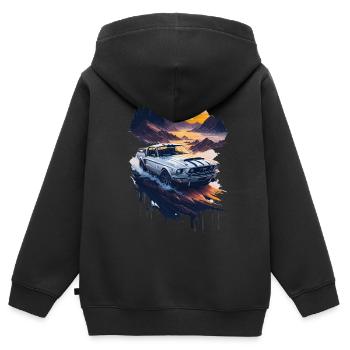 Klassischer Sportwagen - Kinder Premium Organic Zip Hoodie - Schwarz - Hinten - AI Model Kid Male (0cm)