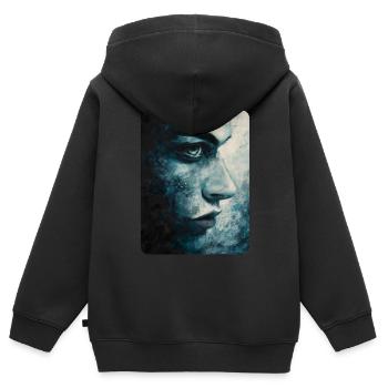 Der klare Blick - Kinder Premium Organic Zip Hoodie - Schwarz - Hinten - AI Model Kid Male (0cm)