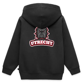 Utrecht, la paille du tonnerre - Sweat Premium à capuche zippé enfant bio - noir - Dos - AI Model Kid Male (0cm)