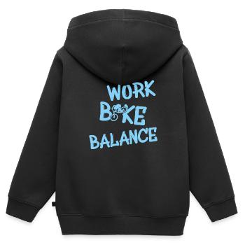 work bike balance - Kinder Premium Organic Zip Hoodie - Schwarz - Hinten - AI Model Kid Male (0cm)