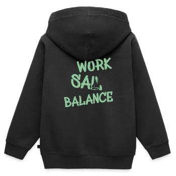Work Sail Balance - Kinder Premium Organic Zip Hoodie - Schwarz - Hinten - AI Model Kid Male (0cm)