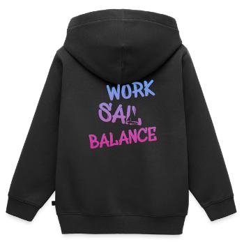 work sail balance - Kinder Premium Organic Zip Hoodie - Schwarz - Hinten - AI Model Kid Male (0cm)