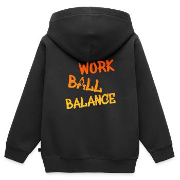 Basketball, Streetball, Work Ball Balance - Kinder Premium Organic Zip Hoodie - Schwarz - Hinten - AI Model Kid Male (0cm)