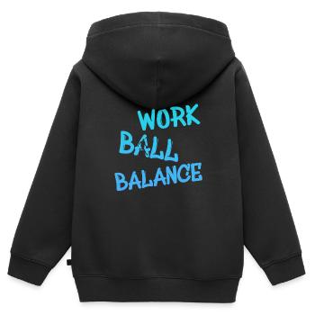 Basketball, Streetball, Work Ball Balance - Kinder Premium Organic Zip Hoodie - Schwarz - Hinten - AI Model Kid Male (0cm)
