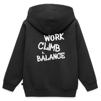 Klettern Kletterer Climbing Abseilen - Kinder Premium Organic Zip Hoodie - Schwarz - Hinten - AI Model Kid Male (0cm)