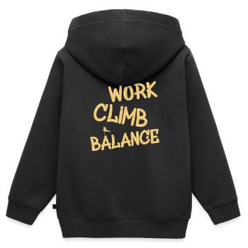 Klettern Spruch Climb Abseilen - Kinder Premium Organic Zip Hoodie - Schwarz - Hinten - AI Model Kid Male (0cm)