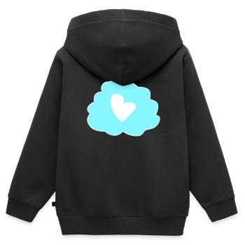 Icône de cœur de pensée nuageuse - Sweat Premium à capuche zippé enfant bio - noir - Dos - AI Model Kid Male (0cm)