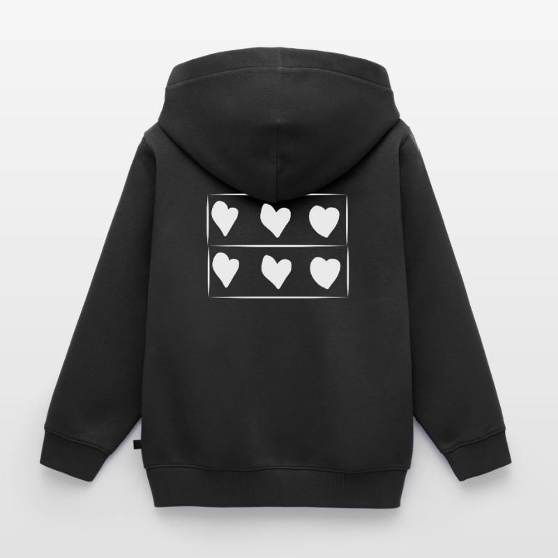 Six Hearts Heart Rectangle Pattern Kids Premium Organic Zip-up Hoodie