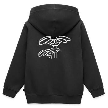 symbole fleur symbole fleurs végétales - Sweat Premium à capuche zippé enfant bio - noir - Dos - AI Model Kid Male (0cm)