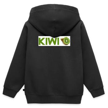 Kiwi - Kinder Premium Organic Zip Hoodie - Schwarz - Hinten - AI Model Kid Male (0cm)