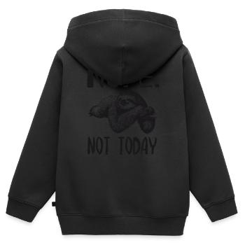 Not today Faultier Sloth Design - Kinder Premium Organic Zip Hoodie - Schwarz - Hinten - AI Model Kid Male (0cm)