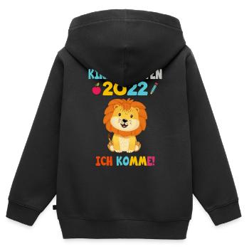 Kinder 2022 Kindergarten Ich Komme - Kinder Premium Organic Zip Hoodie - Schwarz - Hinten - AI Model Kid Male (0cm)