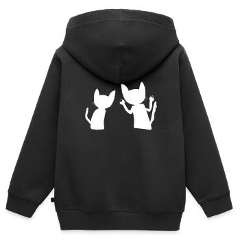 Chats Animaux Animal gris cri triste - Sweat Premium à capuche zippé enfant bio - noir - Dos - AI Model Kid Male (0cm)