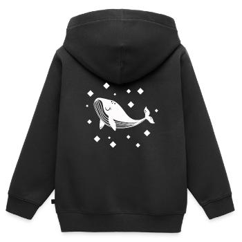 Wal - Säugetier Meerestier Naturschutz - Kinder Premium Organic Zip Hoodie - Schwarz - Hinten - AI Model Kid Male (0cm)