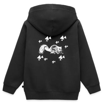Eichhörnchen - Nagetier - Kinder Premium Organic Zip Hoodie - Schwarz - Hinten - AI Model Kid Male (0cm)
