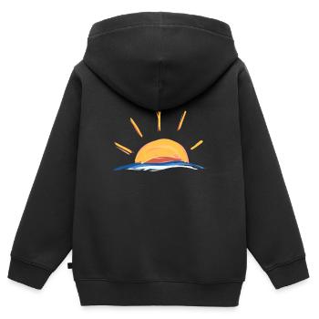 sonne untergang meer symbol sonnenaufgang - Kinder Premium Organic Zip Hoodie - Schwarz - Hinten - AI Model Kid Male (0cm)