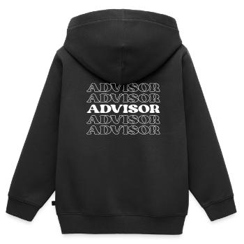 Conseiller Consultant Guide du conseiller Mentor Coach - Sweat Premium à capuche zippé enfant bio - noir - Dos - AI Model Kid Male (0cm)