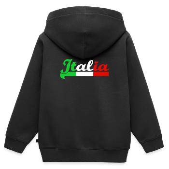 Italia - Kinder Premium Organic Zip Hoodie - Schwarz - Hinten - AI Model Kid Male (0cm)