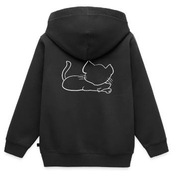 katze umriss tier - Kinder Premium Organic Zip Hoodie - Schwarz - Hinten - AI Model Kid Male (0cm)