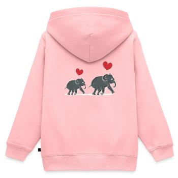 elefant familie mutter baby herz tier symbol - Kinder Premium Organic Zip Hoodie - Rosa - Hinten - AI Model Kid Female (0cm)