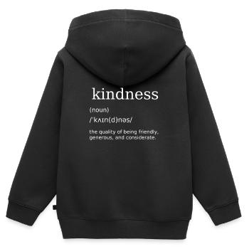 Définition de la gentillesse - Sweat Premium à capuche zippé enfant bio - noir - Dos - AI Model Kid Male (0cm)