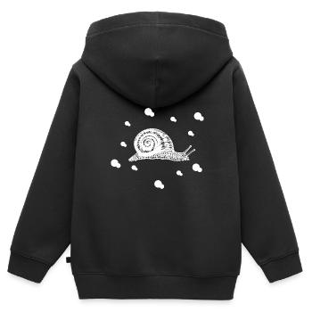 Escargot - Animal Field snail Conservation de la nature - Sweat Premium à capuche zippé enfant bio - noir - Dos - AI Model Kid Male (0cm)