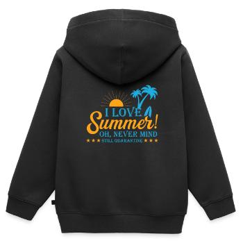 Sommer Quarantäne lustiger Spruch - Kinder Premium Organic Zip Hoodie - Schwarz - Hinten - AI Model Kid Male (0cm)