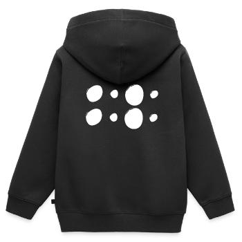 Motifs Cercles Cercles Formes - Sweat Premium à capuche zippé enfant bio - noir - Dos - AI Model Kid Male (0cm)