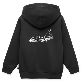 transport symbolrakete flugzeug fliegen transport - Kinder Premium Organic Zip Hoodie - Schwarz - Hinten - AI Model Kid Male (0cm)