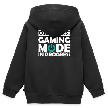 Mode de jeu Dans Le Progrès - Sweat Premium à capuche zippé enfant bio - noir - Dos - AI Model Kid Male (0cm)