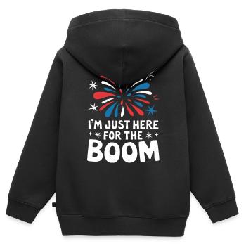 Pyrotechnie Feux d’artifice Pyrotechnie - Sweat Premium à capuche zippé enfant bio - noir - Dos - AI Model Kid Male (0cm)