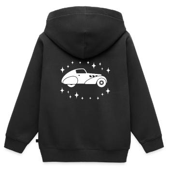 Oldtimer - Auto Nostalgisch Fahrzeuge - Kinder Premium Organic Zip Hoodie - Schwarz - Hinten - AI Model Kid Male (0cm)