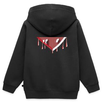 tropfen symbol form rot - Kinder Premium Organic Zip Hoodie - Schwarz - Hinten - AI Model Kid Male (0cm)