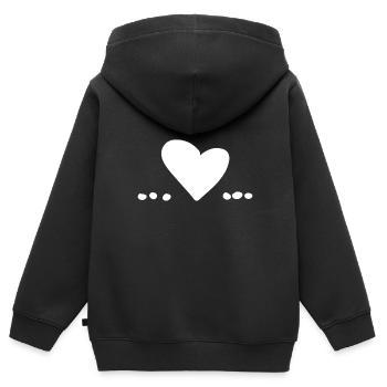Heart Love Symbol Point Points - Kids Premium Organic Zip-up Hoodie - black - Back - AI Model Kid Male (0cm)