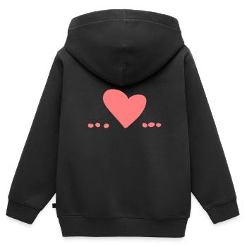 herz liebe symbol punkt punkte rosa - Kinder Premium Organic Zip Hoodie - Schwarz - Hinten - AI Model Kid Male (0cm)