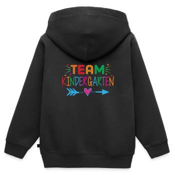Team Kindergarten Eltern Erzieher Vorschule - Kinder Premium Organic Zip Hoodie - Schwarz - Hinten - AI Model Kid Male (0cm)