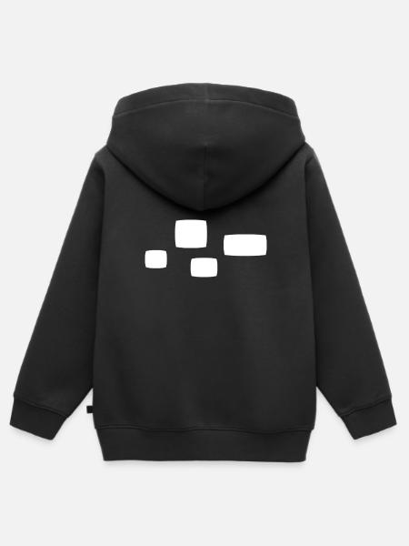 vier vierecke quadrat form symbol muster - Kinder Premium Organic Zip Hoodie - Schwarz