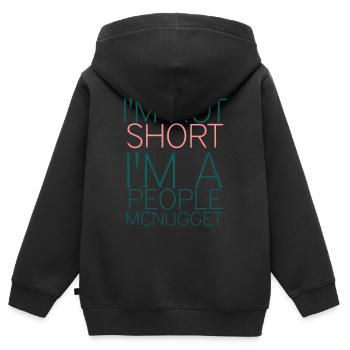 JE NE SUIS PAS PETIT ! - Sweat Premium à capuche zippé enfant bio - noir - Dos - AI Model Kid Male (0cm)