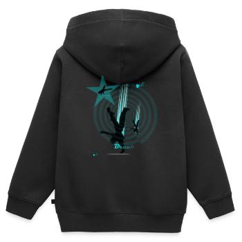 Breakdancer - Kinder Premium Organic Zip Hoodie - Schwarz - Hinten - AI Model Kid Male (0cm)