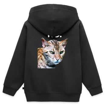 NÖ. Grummelige Katze Schlechte Laune - Kinder Premium Organic Zip Hoodie - Schwarz - Hinten - AI Model Kid Male (0cm)
