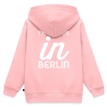 Im famous in berlin white - Kids Premium Organic Zip-up Hoodie - rose - Back - AI Model Kid Female (0cm)