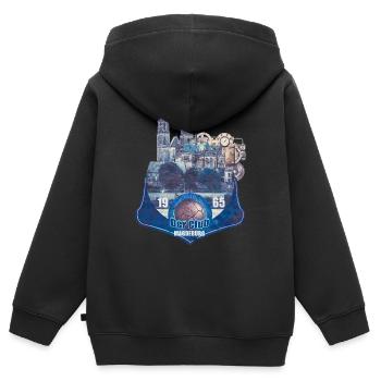 magdeburg an der elbe - Kinder Premium Organic Zip Hoodie - Schwarz - Hinten - AI Model Kid Male (0cm)