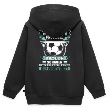Fußball Bayern - Kinder Premium Organic Zip Hoodie - Schwarz - Hinten - AI Model Kid Male (0cm)