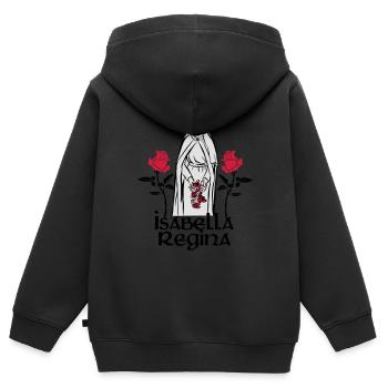 Isabella Regina Portugal - Kinder Premium Organic Zip Hoodie - Schwarz - Hinten - AI Model Kid Male (0cm)
